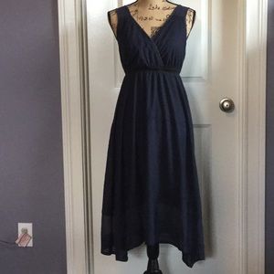 SIMPLY VERA blue elastic waist midi dress~Small